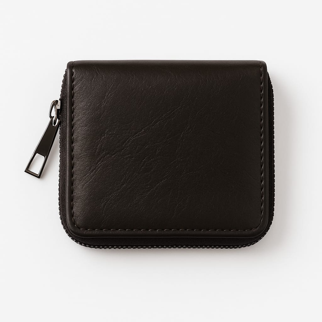 RFID Blocking Leather Card Holder Wallet – Compact Zipper Case with 11 Slots for Men & Women