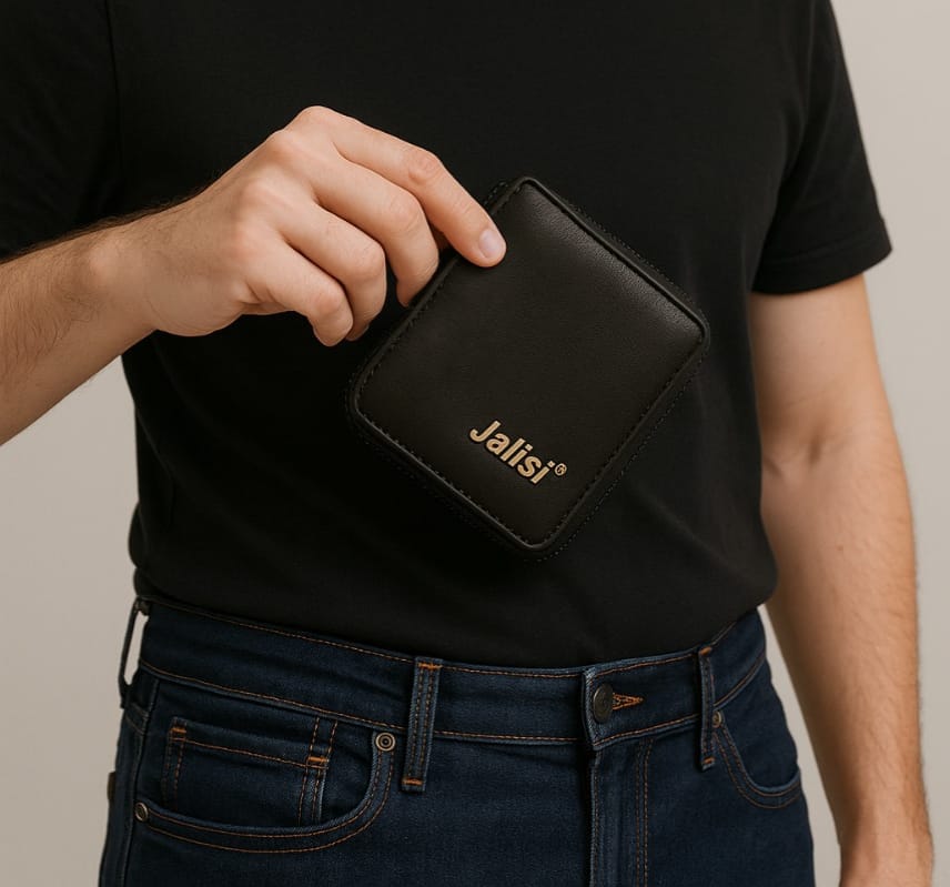 RFID Blocking Leather Card Holder Wallet – Compact Zipper Case with 11 Slots for Men & Women