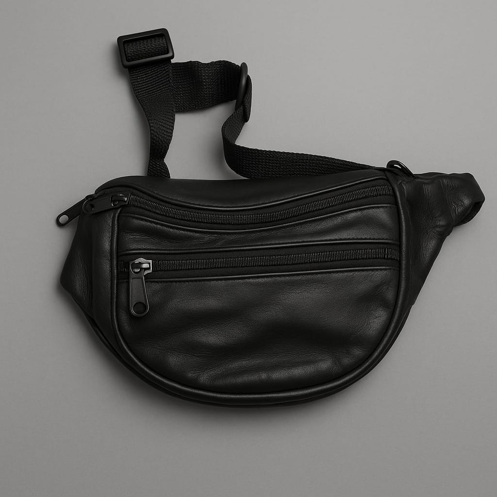 Premium Genuine Leather Crossbody Waist Bag – Unisex Travel Fanny Pack for Men & Women